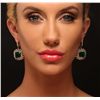 Image 1 : 14KT Yellow Gold 13.62ctw Emerald and Diamond Earrings