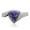 Image 3 : 14KT Two-Tone Gold 2.14ct Tanzanite and Diamond Ring