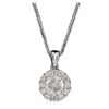 Image 3 : 14KT White Gold 0.92ctw Diamond Pendant With Chain