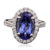 Image 1 : 14KT White Gold 4.58ct Tanzanite and Diamond Ring