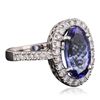 Image 2 : 14KT White Gold 4.58ct Tanzanite and Diamond Ring