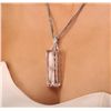 Image 2 : 14KT White Gold 155.79ct Kunzite and Diamond Pendant With Chain