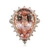 Image 3 : 14KT Rose Gold 10.24ct Morganite and Diamond Ring