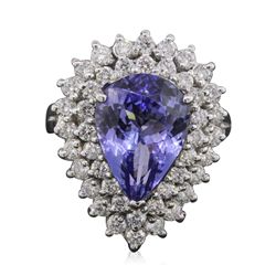 14KT White Gold 5.20ct Tanzanite and Diamond Ring