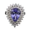 Image 1 : 14KT White Gold 5.20ct Tanzanite and Diamond Ring