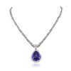 Image 3 : 18KT White Gold 23.20ct GIA Certified Tanzanite and Diamond Pendant With Chain