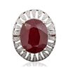 Image 3 : 14KT White Gold 15.55ct Ruby and Diamond Ring