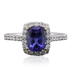 14KT White Gold 1.71ct Tanzanite and Diamond Ring