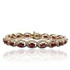 Image 3 : 14KT Yellow Gold 11.34ctw Ruby and Diamond Bracelet