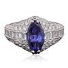 Image 1 : 18KT White Gold 2.74ct Tanzanite and Diamond Ring