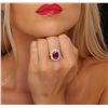 Image 2 : 18KT White Gold 6.97ct Ruby and Diamond Ring