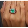 Image 2 : 18KT White Gold 2.68ct Emerald and Diamond Ring