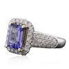 Image 2 : 14KT Two-Tone Gold 3.30ct Tanzanite and Diamond Ring