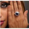 Image 1 : 18KT White Gold 6.44ct Sapphire and Diamond Ring