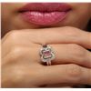 Image 3 : 18KT Two-Tone Gold 1.05ctw Pink Sapphire and Diamond Ring