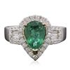 Image 3 : 14KT White and Yellow Gold 1.60ct Emerald and Diamond Ring