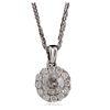 Image 3 : 14KT White Gold 0.93ctw Diamond Pendant With Chain