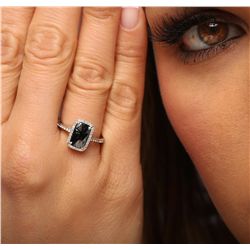 14KT White Gold 1.77ctw Black Diamond Ring