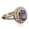 Image 2 : 14KT Yellow Gold 2.47ct Tanzanite and Diamond Ring