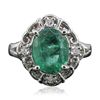 Image 3 : 14KT White Gold 2.23ct Emerald and Diamond Ring