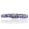 Image 4 : 14KT White Gold 22.56ctw Tanzanite and Diamond Bracelet
