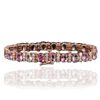 Image 9 : 14KT Rose Gold 19.11ctw Multi-Color Sapphire and Diamond Bracelet