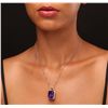 Image 1 : 14KT Two Tone Gold 15.68ct Amethyst and Diamond Pendant With Chain