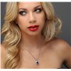Image 2 : 14KT White Gold 5.59ct Tanzanite and Diamond Pendant With Chain