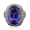 Image 1 : 18KT White Gold GIA Certified 15.39ct Tanzanite and Diamond Ring