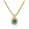 Image 3 : 14KT Yellow Gold 2.73ct Emerald and Diamond Pendant