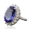 Image 2 : 14KT White Gold 14.37ct GIA Certified Tanzanite and Diamond Ring