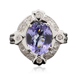 14KT White Gold 2.69ct Tanzanite and Diamond Ring