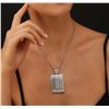 Image 1 : 14KT White Gold 7.18ctw Diamond Pendant With Chain