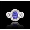 Image 3 : 14KT White Gold 1.63ct Tanzanite and Diamond Ring