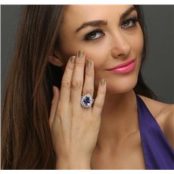 18KT White Gold 5.97ct Tanzanite and Diamond Ring