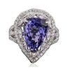 Image 3 : 18KT White Gold 5.97ct Tanzanite and Diamond Ring