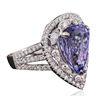 Image 4 : 18KT White Gold 5.97ct Tanzanite and Diamond Ring