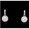 Image 3 : 18KT White Gold Pearl and Diamond Earrings