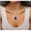 Image 1 : 14KT White Gold GIA Certified 29.44ct Tanzanite and Diamond Pendant With Chain