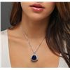 Image 2 : 14KT White Gold GIA Certified 29.44ct Tanzanite and Diamond Pendant With Chain