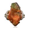 Image 1 : 14KT Yellow Gold 8.94ct Opal and Diamond Ring