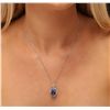 Image 1 : 14KT White Gold 6.63ct Tanzanite and Diamond Pendant With Chain