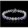 Image 3 : 14KT White Gold 14.60ctw Tanzanite and Diamond Bracelet