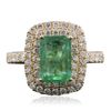 Image 3 : 14KT Yellow Gold 2.03ct Emerald and Diamond Ring