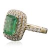 Image 4 : 14KT Yellow Gold 2.03ct Emerald and Diamond Ring