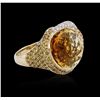 Image 2 : 14KT Yellow Gold 14.22ct Citrine, Sapphire and Diamond Ring