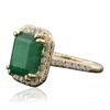 Image 2 : 14KT Yellow Gold 4.26ct Emerald and Diamond Ring