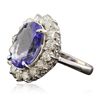 Image 4 : 14KT White Gold 6.93ct Tanzanite and Diamond Ring