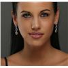 Image 3 : 14KT White Gold 3.78ctw Sapphire and Diamond Earrings