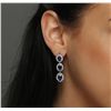 Image 4 : 14KT White Gold 3.78ctw Sapphire and Diamond Earrings